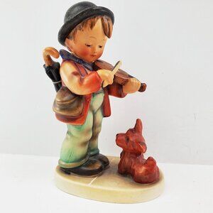 MJ Hummel Vintage West Germany Figurine Fiddler Boy Pet Dog Terrier 5+"